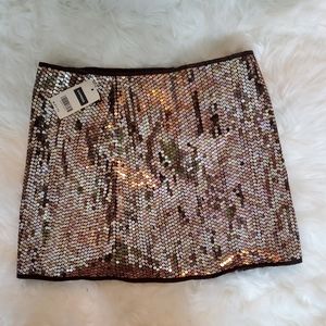 NWT Express Shades of Gold Sequin Mini Ski…